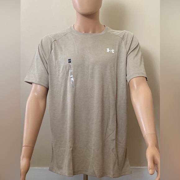 Under Armour Big & Tall Tech Textured Short Sleeve Tee- City Khaki - Picture 2 of 16